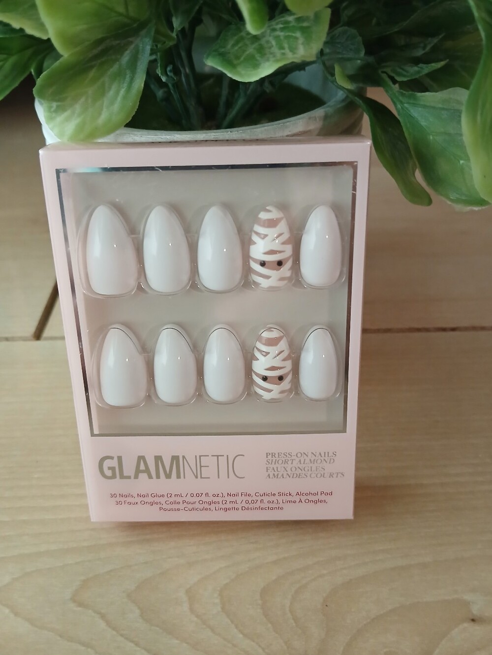Glamnetic White Press-On Nails with  Mummy Design In Short Almond Sold Out...